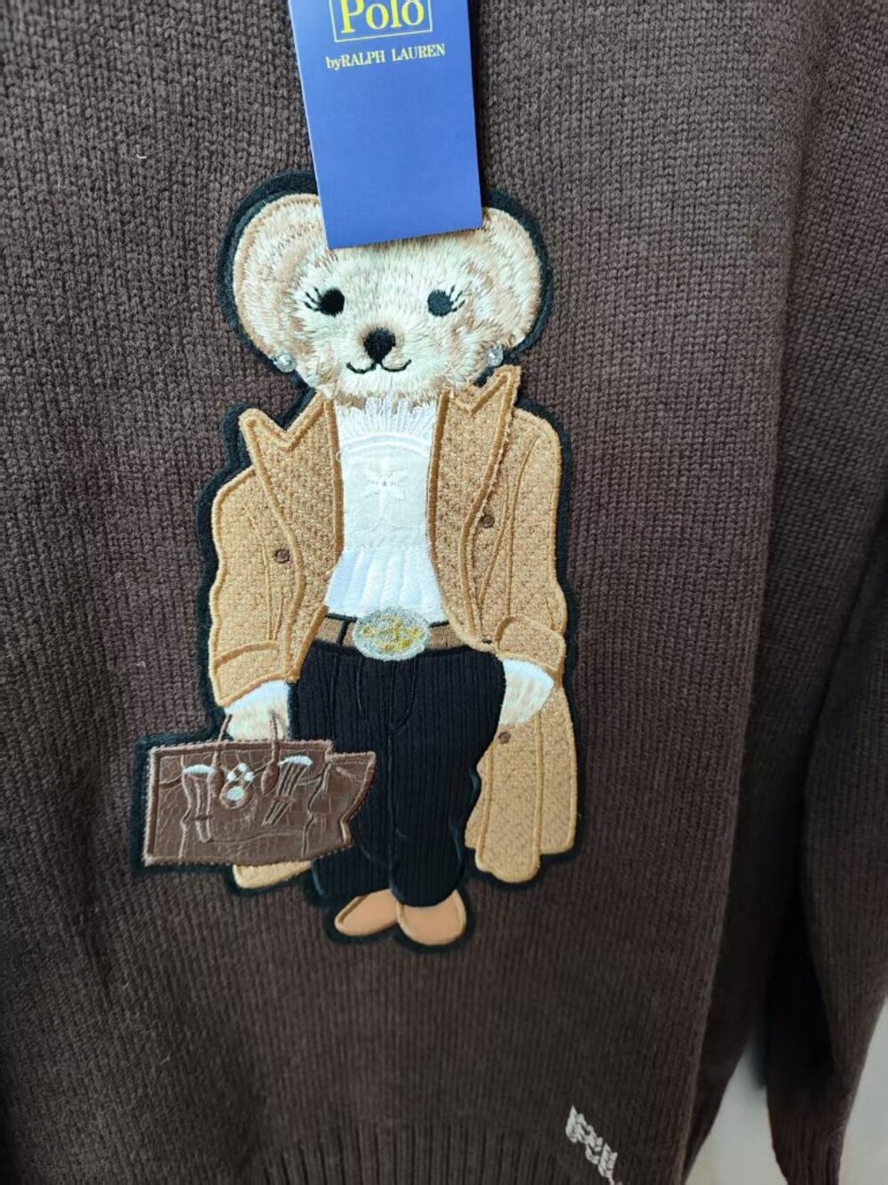 ✨Polo Ralph Lauren 🧸Western Suit Bear Crewneck Knit Sweater Size S - Picture 6 of 6